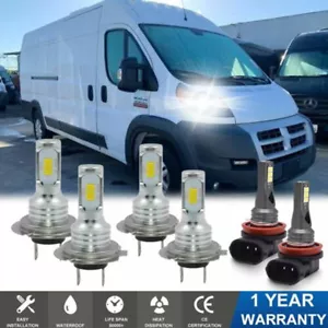 For RAM ProMaster 1500 2500 3500 2014-2020 LED Headlight Fog Light Bulbs White - Picture 1 of 6