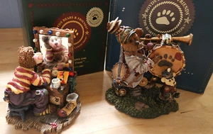 Lot Of 2 - Boyds Bears Bearstone Figurine One Bear Band & Put On Your Happy Face - Picture 1 of 17