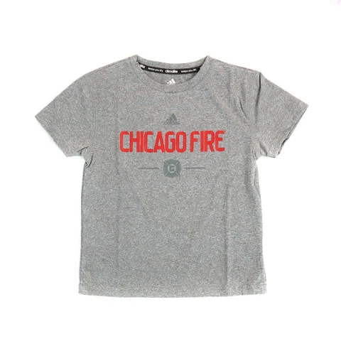 Chicago Fire Adidas MLS Boys Grey Team & Logo Climalite T-Shirt Cover