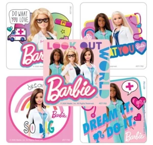 25 pegatinas Barbie Doctor Fiesta Favores Suministro para maestros Mattel HAZ lo que amas - Imagen 1 de 1