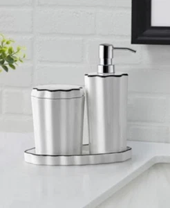 New in Box Lavender and Sage 3-Pc. Bathroom Counter Accessory Set - Picture 1 of 8