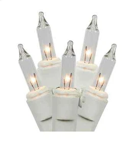 100 clear mini lights white wire string wedding Christmas bulbs - Picture 1 of 1