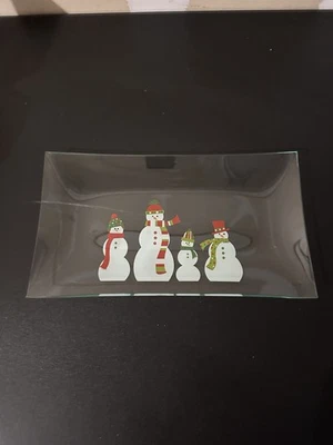 Plato rectangular muñeco de nieve chef mimado #2821 temático navideño Foto 1 de 4