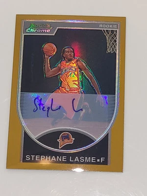 2007 Stephane Lasme Bowman Chrome Refractor Auto RC /50 #153 - Image 1 of 2