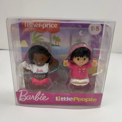 Fisher Price Little People Barbie Collab Set Of 2 Girls W cat Pizza Party READ - Image 1 of 4