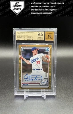 2020 Bowman Draft Clayton Beeter CDA-CBE 1st Gold Refractor Auto /50 BGS 9.5 - Image 1 of 2