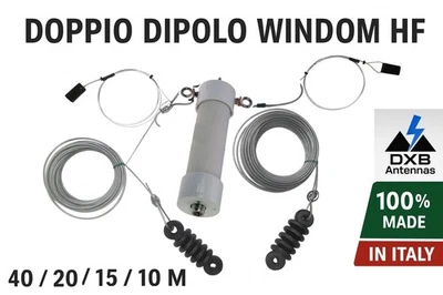 DXB ANTENNAS ANTENNA HF WINDOM DOPPIO DIPOLO MULTIBANDA 4 BANDE 40/20/15/10 CON BALUN 1KW