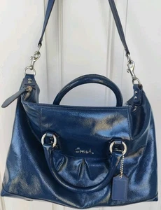 Auténtico bolso de mano Coach Ashley vintage en azul cobalto - Imagen 1 de 16