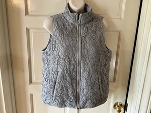 Ruby Rd. light gray lace Puffer vest size 8 Retails $80 - Picture 1 of 4