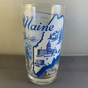 Vintage 1950s Hazel-Atlas Souvenir State Song Glass MCM - 5 1/4” Tall - Maine - Picture 1 of 5