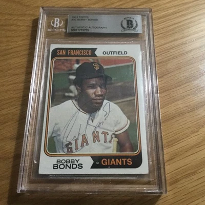 Tarjeta de béisbol autografiada Topps Bobby Bonds 1974 Giants #30 Beckett Foto 1 de 4