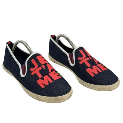 Mocasín alpargata Tory Burch Je T’aiMe talla 9 para mujer denim azul rojo zapatos cómodos Foto 1 de 4
