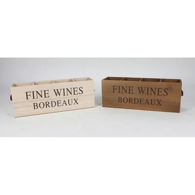 Deko Holzbox Fine Wine 47x12x17cm Holzkiste Vintage Weinkiste Dekobox Holzdeko - Bild 1 von 4