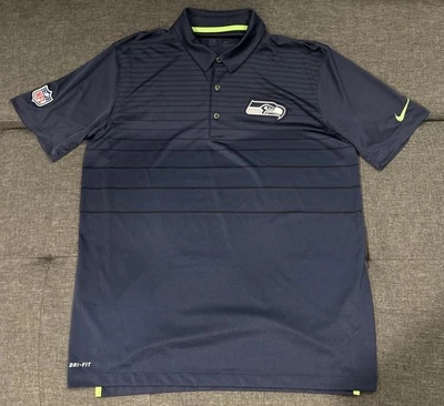 Nike On-Field Dri Fit Seattle Seahawks NFL Performance Polo Hombre’s Grande Foto 1 de 4