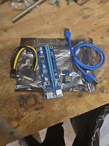 PCI-E 1x to 16x Powered USB 3.0 GPU Riser Extender Adapter Card VER 009S PLUS - Picture 1 of 5