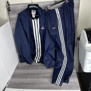 Vintage Adidas Mens Tracksuit Jacket Pants Set Blue Baggy XXLarge  Excellent - Picture 1 of 13