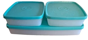 Tupperware  3 Gefrierbehälter  türkis 1x 600 ml 2x 250ml - Bild 1 von 1