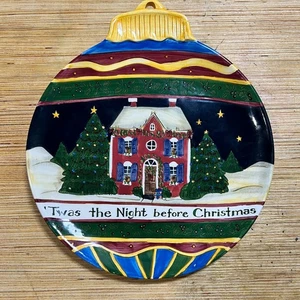 Twas la notte prima di Natale piatto a forma di ornamento 8" ceramica - Foto 1 di 4