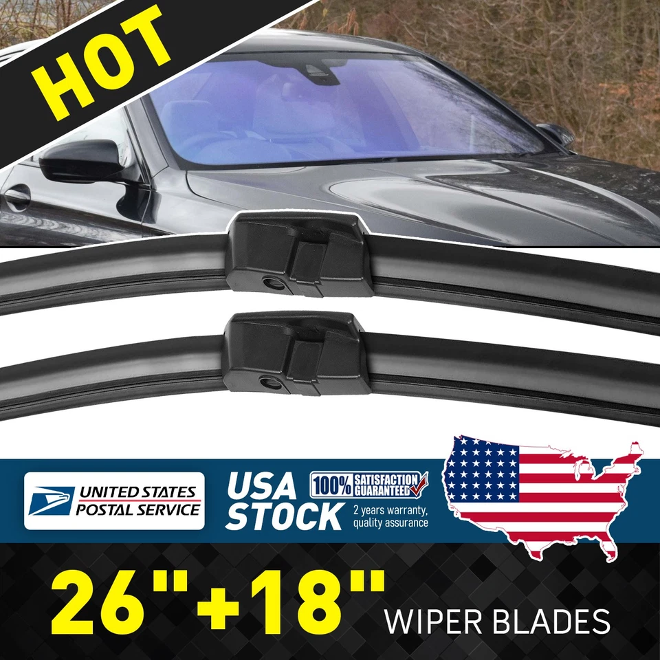 For BMW 740ld xDrive 2015-2015 Windshield Wiper Blades Set Front 26"&18" New - Imagem 1 de 4