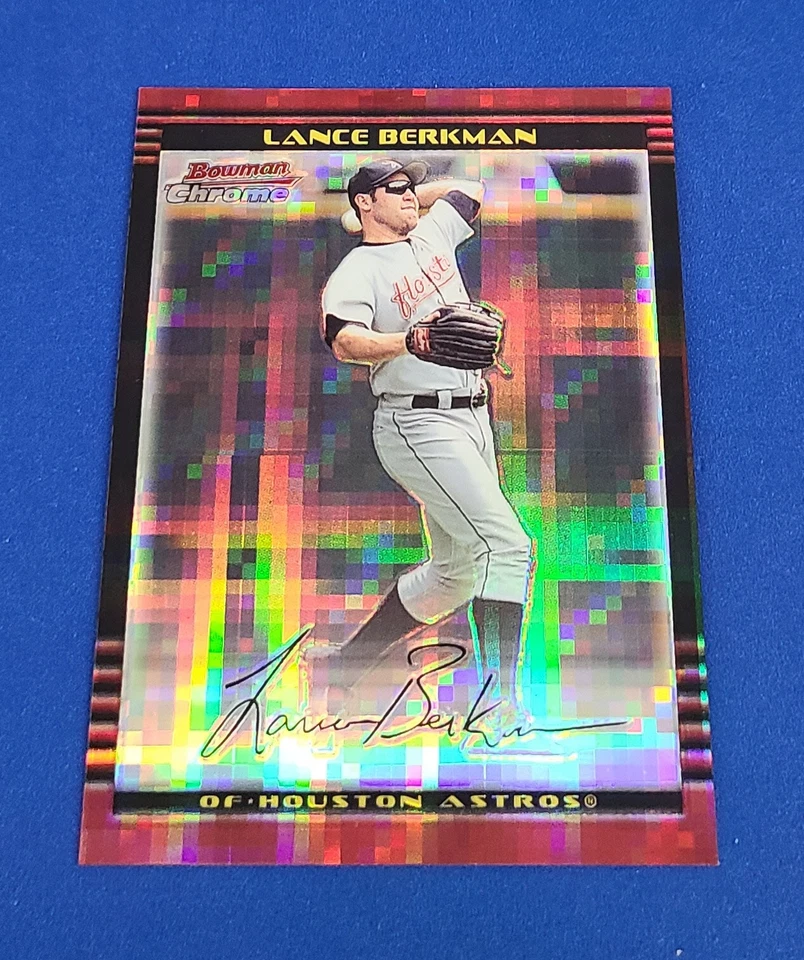 Lance Berkman 096/250 X-Fractor 2002 Bowman Chrome Astros Baseball Card #69 -- g - Image 1 of 4