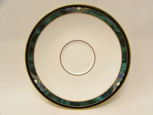 Kelly by Lenox Saucer Green Black Purple Band Gold Trims s193 - Picture 1 of 2