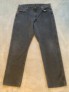 Vintage Wrangler 13MWZWK Jeans Mens 36x32 (Fits 34x32) Black Cowboy Cut Made USA - Picture 1 of 15