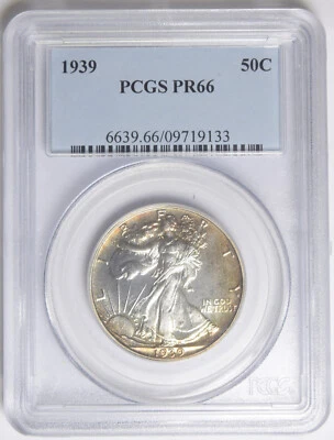 1939 Walking Liberty Half PCGS PR-66 #19133 - Image 1 of 2