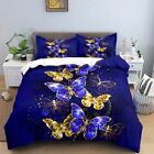 3D Colorful Natural Floral And Butterflies Pattern Bedding Set With Pillowcases