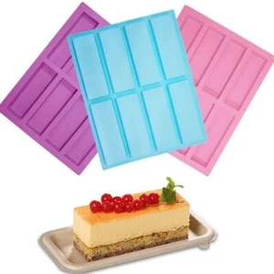 8Cavity Chocolate Mold Silicone Rectangle Mold Choc Block Ice Tray Cake Mold - Picture 1 of 15