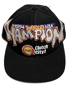 HOUSTON ROCKETS 1994 NBA World Champions Clutch City Vtg Snapback Cap Hat Logo 7 - Picture 1 of 9