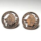 VINTAGE COPPER INDIANHEAD PENNY CUFF LINKS 1&quot;