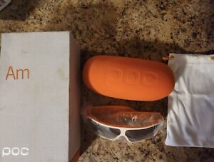 POC White/Orange Performance Sunglasses - Premium Carl Zeiss Shield Lens + Case