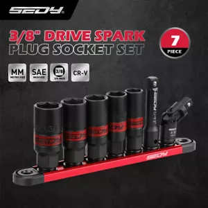 SEDY 3/8" Drive Spark Plug Socket Set Impact Magnetic Rail Extension Bar - Picture 1 of 12