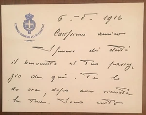 Biglietto autografo di Carlo Porro - Picture 1 of 1