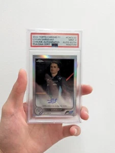 2022 Topps Chrome Formula 1 F1 LOGAN SARGEANT Williams Rookie USA Auto PSA 9 - Picture 1 of 2