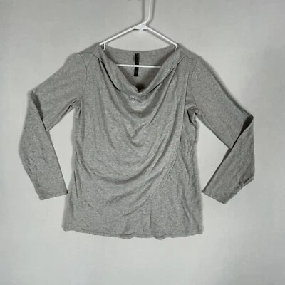 Camiseta deportiva Gaiam gris manga larga de yoga para mujer S drapeada frente cruzado Foto 1 de 4