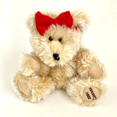 Urso de pelúcia vintage Hershey's com arco 2002 brinquedo de bicho de pelúcia 8"  - Imagem 1 de 4