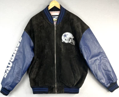 Chaqueta de cuero y gamuza Carl Banks GIII para hombre Dallas Cowboys talla grande Foto 1 de 4
