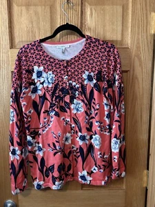 Isaac Mizrahi Live! Women's Floral Button Front Long Sleeve Cardigan Sz S - Picture 1 of 2