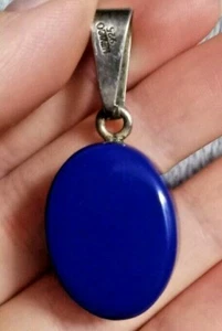 ELEGANTE CIONDOLO IN PIETRA PREZIOSA LAPISLAZZULI IN ARGENTO STERLING 925 DAL... - Foto 1 di 6