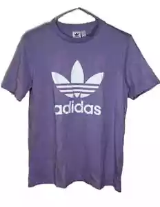 Adidas Trefoil Logo Purple Cotton Tee size Women’s M NWT - Picture 1 of 4