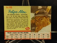 Felipe Alou 1962 Post Cereal - Hand Cut #133 - San Francisco - NM - D