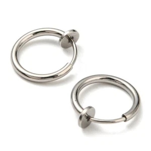 Edelstahl Klemmcreolen Ohrclips ohne Loch Ohrklemme 13mm 2 Stück SERAJOSY - Bild 1 von 1