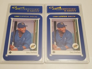1989 UPPER DECK STAR 13 GARY SHEFFIELD RC BREWERS ERROR CORRECT GRADED MINT 9 X2
