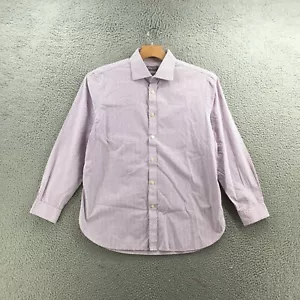 Michael Kors Slim Fit Dress Shirt Mens L Purple Stripe Cotton Long Sleeve Casual - Picture 1 of 16