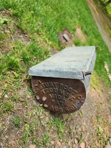 Antique Vintage 1901 CENTURY POST Co 18" Cast Iron & Metal Mailbox Tecumseh MICH - Picture 1 of 6