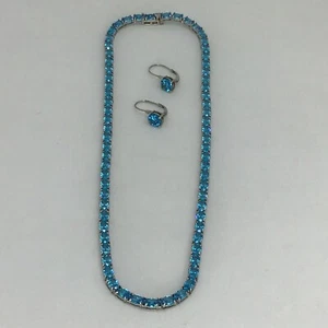 JTV Bella Luce Neon Apatite CZ Sterling Silver 17” Necklace & Earring Set - Picture 1 of 8