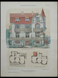 VILLA A TILFF, RUBBERS - 1907 - PLANCHES ARCHITECTURE - MONTROUGE, SAINT BENIN - Picture 1 of 2