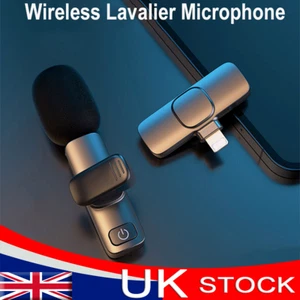 Bezprzewodowy mikrofon Lavalier - iPhone ipad Vlog mikrofon transmisji na żywo 🇬🇧 SPRZEDAWCA Z WIELKIEJ BRYTANII - Zdjęcie 1 z 6