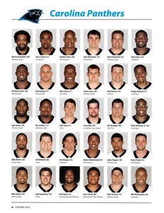 Super Bowl XXXVIII Panthers Roster Delhomme Steve Smith Magazine CLIPPING photo - Imagen 1 de 1